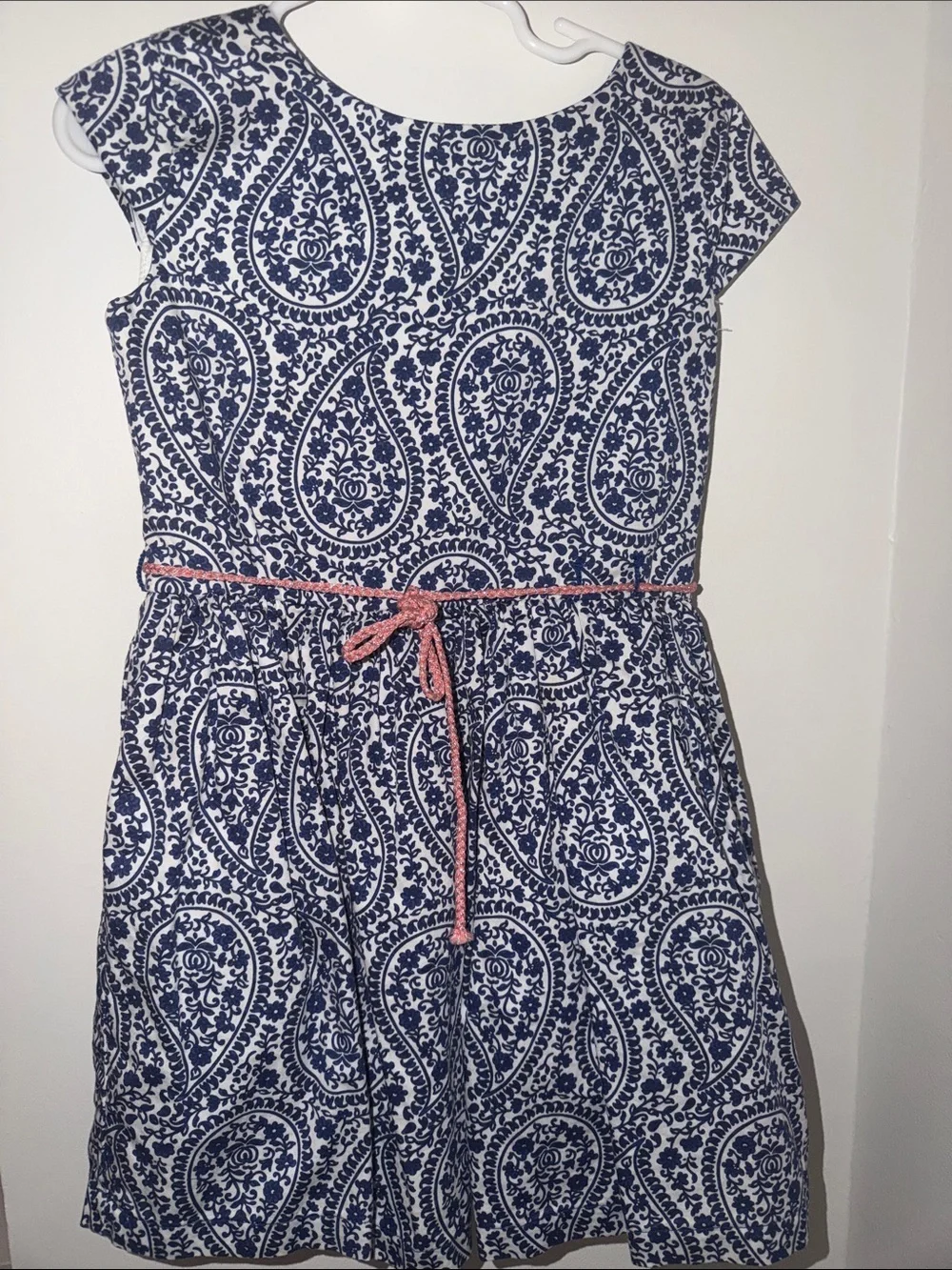 Carter's Navy Paisley Dress with Pink Tie